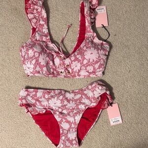 Juicy Couture Red and White Bikini Bottom